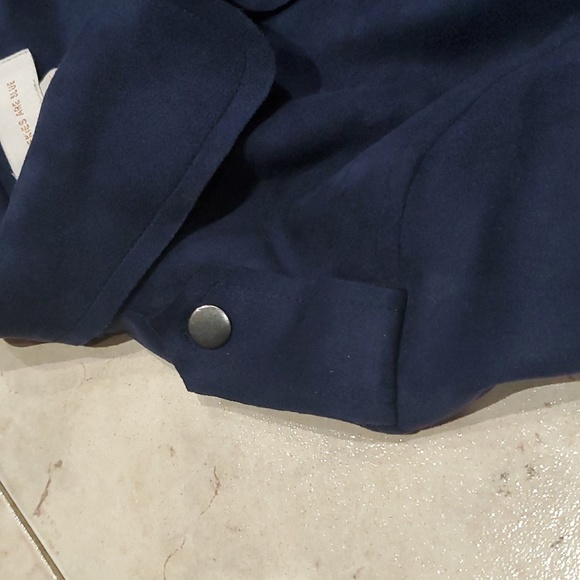 Skies Are Blue Biker Style Jacket Navy Blue Size Small - Picture 5 of 7